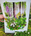 Blomster i skovbunden, forårsblomster akvarel af illumia