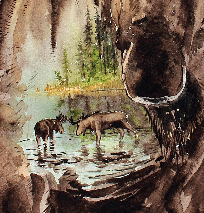 elg med skjult landskab