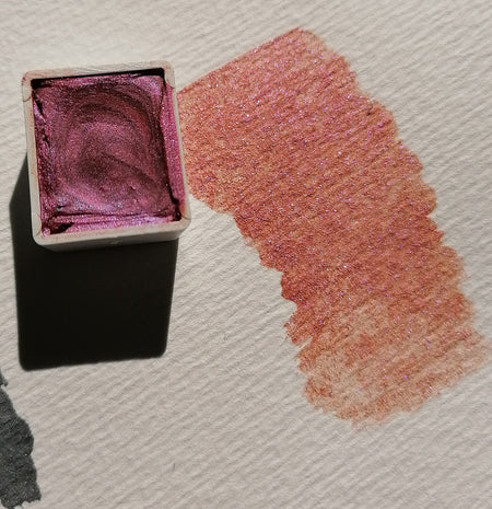 Akvarelmaling som skifter farve med glimmer og shine effekt