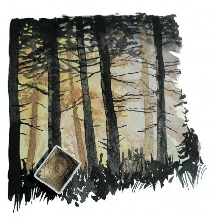 Håndlavet akvarelmaling Bronze brun