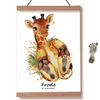 Baby fodaftryk plakat med giraf