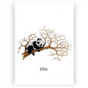 Barnedåb fingertryk plakat med en panda