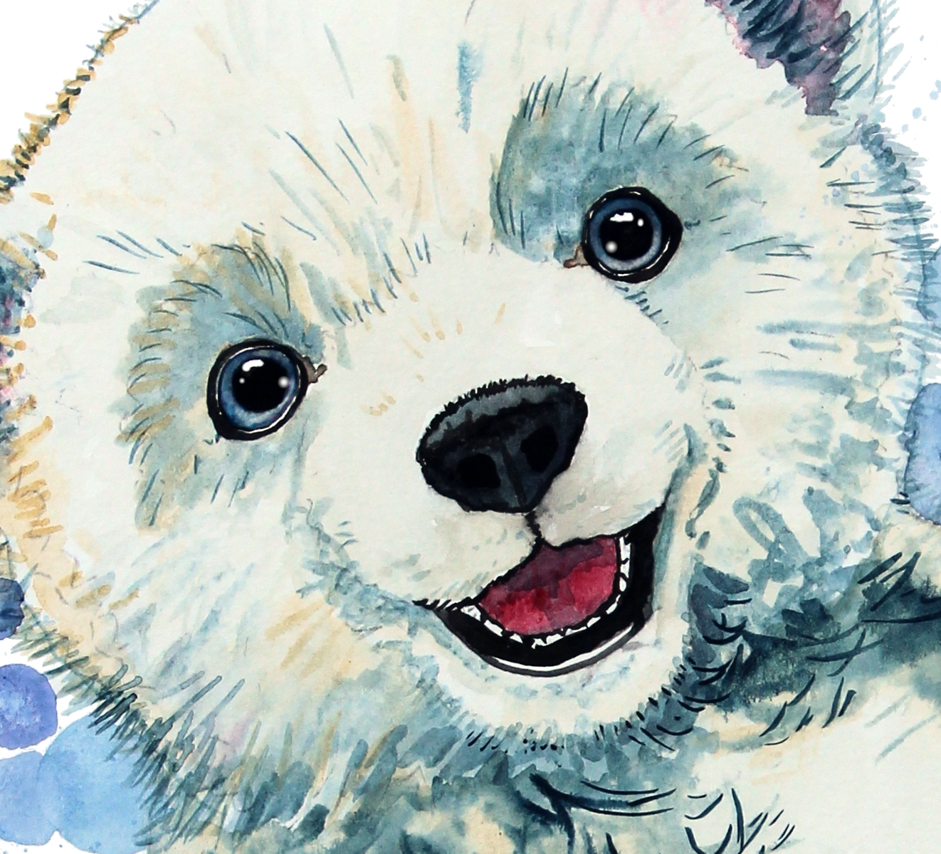 Baby isbjørn akvarel