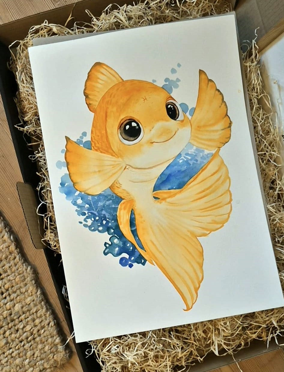 Baby fodaftryk | Fodaftryk plakat | Stjernetegn Fisken