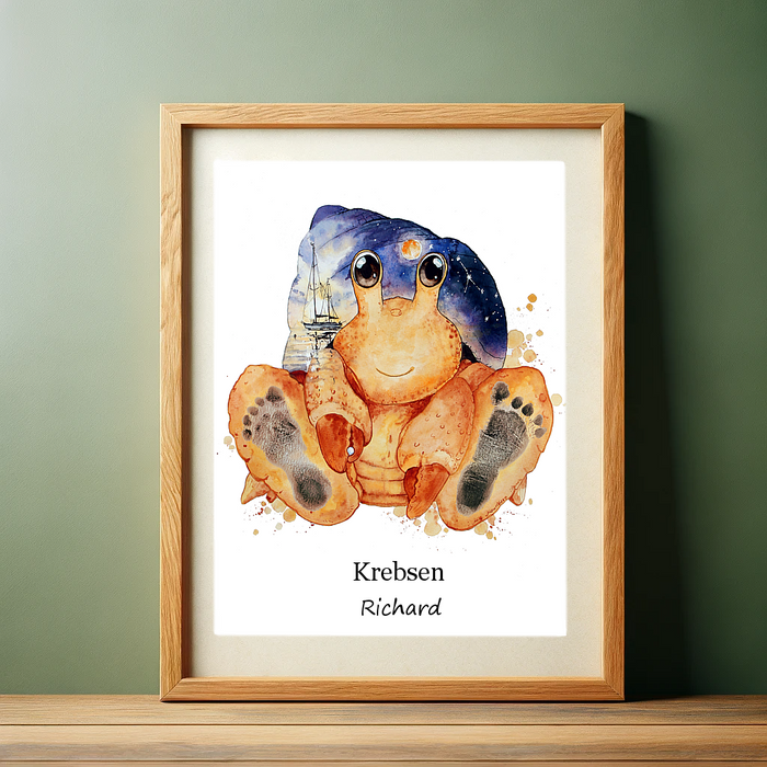 stjernegnet krebsen til babypoter som fodaftryk plakat