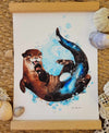 stjernetegnet vandmanden odder akvarel kunst