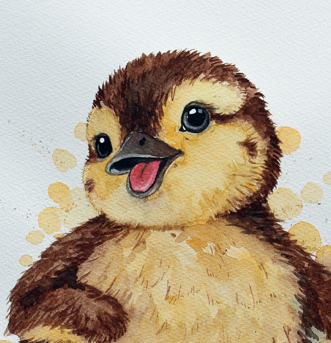 Ælling akvarel fodaftryk