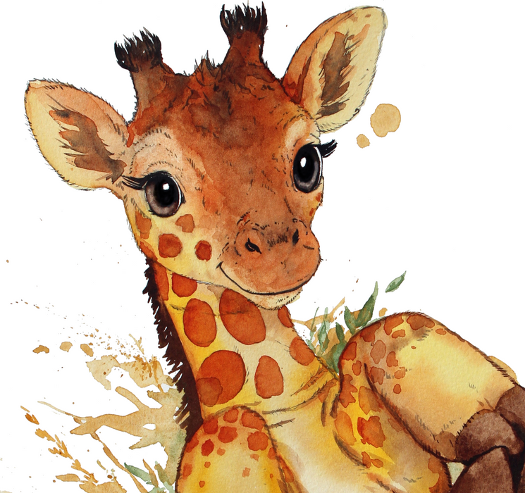 Fodaftrykplakat med en giraf