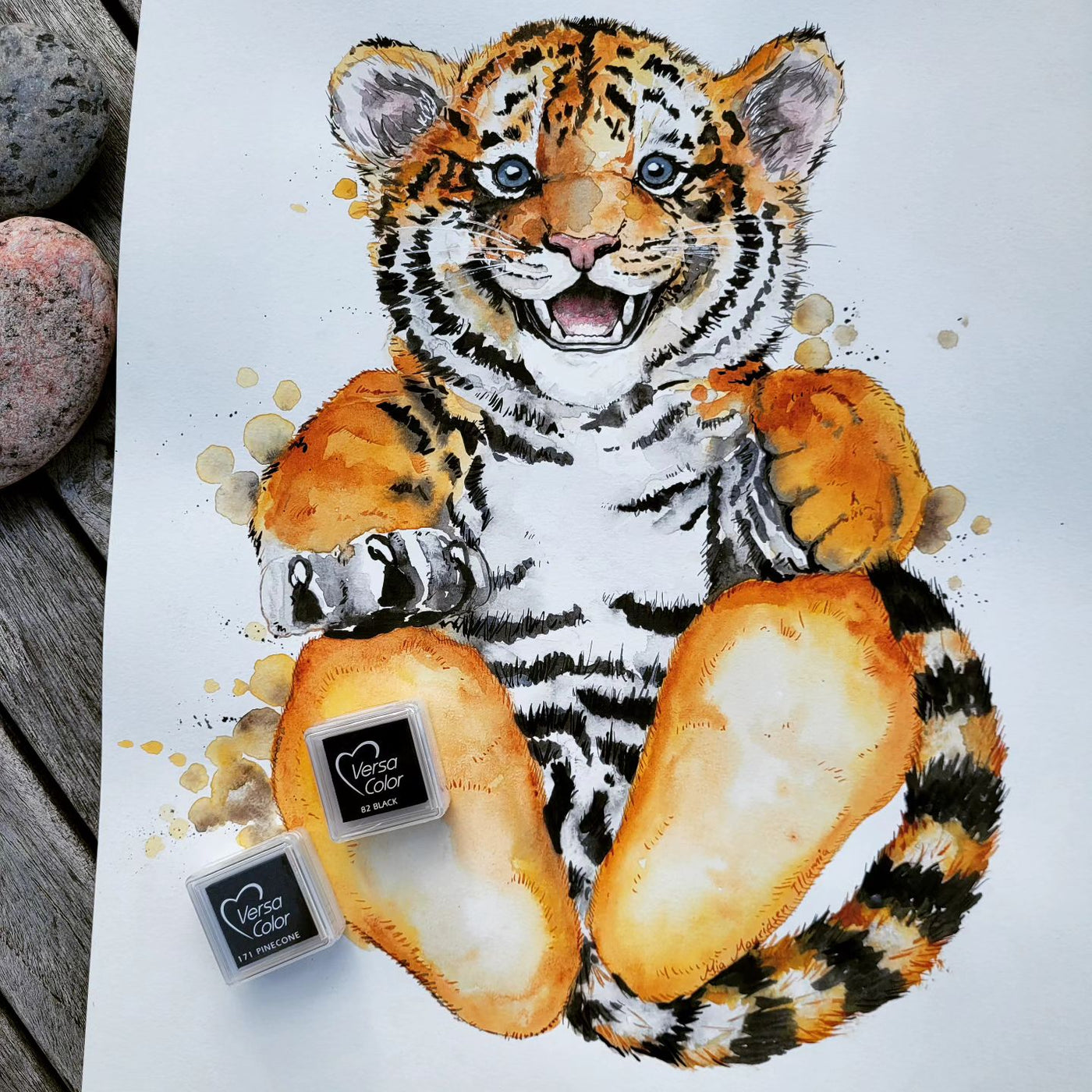 Tiger fodaftryk plakat til babyaftryk