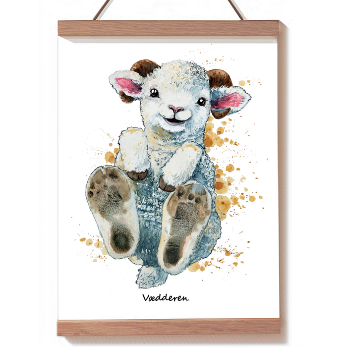 Stjernetegnet vædderen til babys fodaftryk som den sødeste fodaftryk plakat