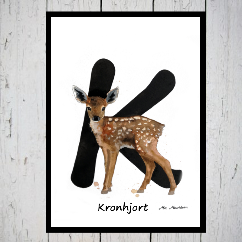 Kronhjort alfabetdyr K