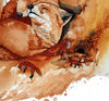 Detalje fra akvarelmaleriet med rævefamilien