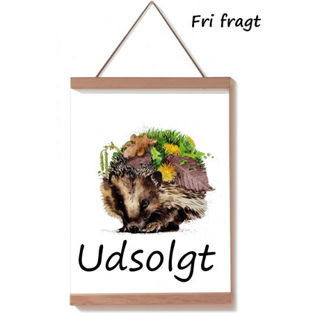 limited edition kunsttryk af lille frk forår pindsvin