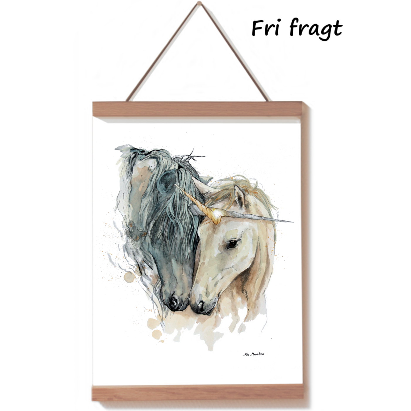 Plakat med enhjørning og realistiske enhjørninge