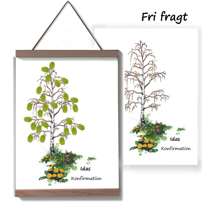 Fingertryk plakat til konfirmation til drenge og piger. guds lille lam. festligt indslag