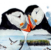 to lunder malet med akvarel fugle