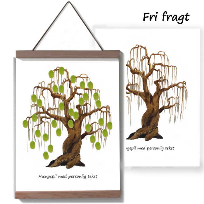 Hængepil fingertryktræ som fingertrykplakat